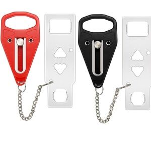 Red and Black Portable Door Lock